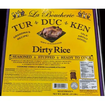 La Boucherie Turducken Stuffed with Dirty Rice 15 lb