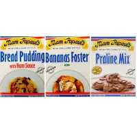 New Orleans Desserts Bundle - 1 each of Bread Pudding, Bananas Foster and Praline Dessert Mixes 