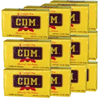 CDM Dark Roast Coffee & Chicory (Auto Drip) 13 oz Brick Pack of 12