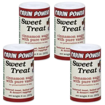 Cajun Power Sweet Treat Cinnamon Sugar with Pure Vanilla 8 oz Pack of 4