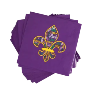 Mardi Gras Fleur de Lis Cocktail Napkins