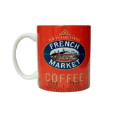 French Market Red Ceramic Coffee Mug - 11 Ounce