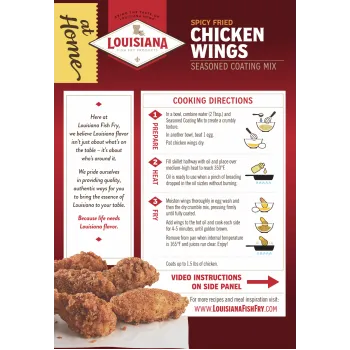 Louisiana Fish Fry At Home Spicy Chicken Wings Seasoned Coating Mix