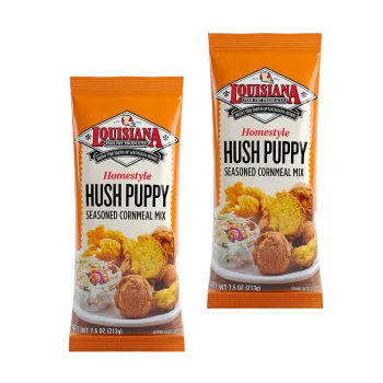 Louisiana Fish Fry Hush Puppy Seasoned Cornmeal Mix 7.5 oz - Pack of 2
