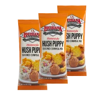 Louisiana Fish Fry Hush Puppy Seasoned Cornmeal Mix 7.5 oz - Pack of 3