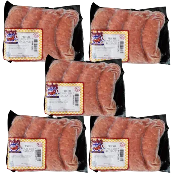 Poche's Fresh Beef & Pork Sausage 1 LB Pack of 5