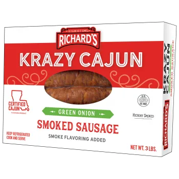 Krazy Cajun Green Onion Smoked Sausage package